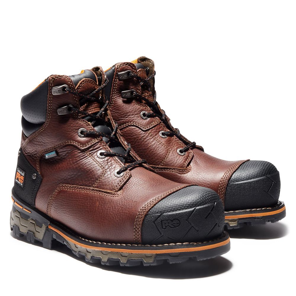 Bocanci De Muncă Timberland Barbati Maro/Negrii - Pro® Boondock 6\" Comp Toe - Romania - OIKQRX527